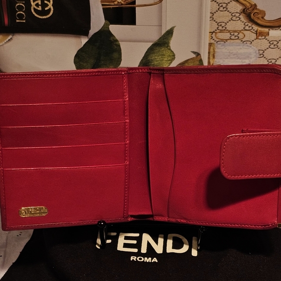 Vintage Fendi Leopard Print Canvas/Leather Kisslock Bifold Wallet & Dust Bag - Picture 2 of 16